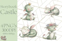 Baby Dragon Clipart, Princess Clipart, Knight Clipart Product Image 1