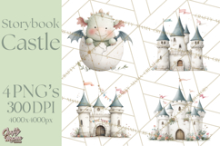 Baby Dragon Clipart, Princess Clipart, Knight Clipart Product Image 1