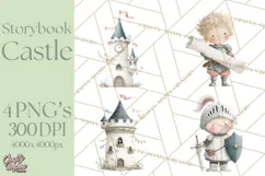 Baby Dragon Clipart, Princess Clipart, Knight Clipart Product Image 1