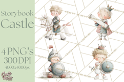 Baby Dragon Clipart, Princess Clipart, Knight Clipart Product Image 1