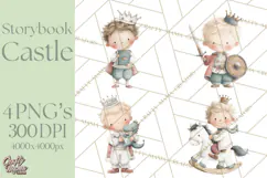 Baby Dragon Clipart, Princess Clipart, Knight Clipart Product Image 1
