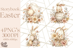 Vintage Easter Bunny Clipart PNG, Easter Bunny Printable Product Image 1