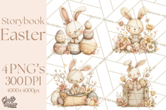 Vintage Easter Bunny Clipart PNG, Easter Bunny Printable Product Image 1