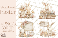 Vintage Easter Bunny Clipart PNG, Easter Bunny Printable Product Image 1