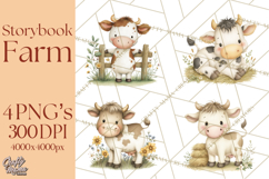 Vintage Farm Animal Clipart, Whimsical Farm Animals Clip Art Product Image 1