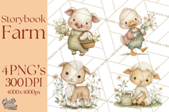 Vintage Farm Animal Clipart, Whimsical Farm Animals Clip Art Product Image 1