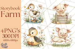 Vintage Farm Animal Clipart, Whimsical Farm Animals Clip Art Product Image 1