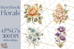 Vintage Spring Florals Clipart, Cottagecore Flower Png Product Image 1