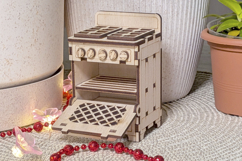 Stove Doll furniture - Laser Cut File, SVG Kitchen miniature Product Image 4