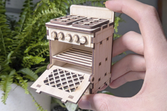 Stove Doll furniture - Laser Cut File, SVG Kitchen miniature Product Image 11