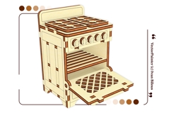 Stove Doll furniture - Laser Cut File, SVG Kitchen miniature Product Image 16