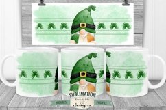 St Patricks Gnome 1 Mug Sublimation Wrap Design 11 &amp; 15 oz Product Image 1