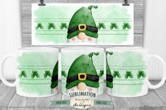 St Patricks Gnome 4 Mug Sublimation Wrap Design 11 &amp; 15 oz Product Image 1