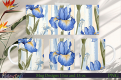 Flowers Mug Wrap | Stripes | Irises Meadow Product Image 1