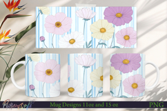 Flowers Mug Wrap | Stripes | Purple Meadow Product Image 1