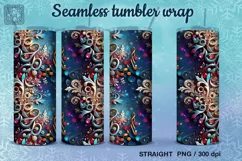 Christmas Snowflakes Seamless Tumbler Sublimation, 20 oz Product Image 1