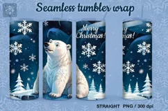 Polar Bear Seamless Tumbler Sublimation, 20 oz PNG Product Image 1
