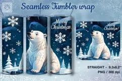 Polar Bear Seamless Tumbler Sublimation, 20 oz PNG Product Image 2