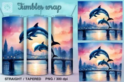 Dolphin Tumbler Sublimation, 20 oz Tumbler Wrap Product Image 2