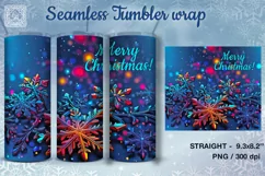 Christmas Snowflakes Seamless Tumbler Sublimation, 20 oz Product Image 1