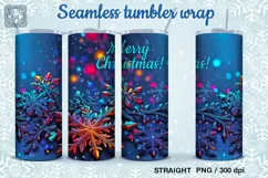 Christmas Snowflakes Seamless Tumbler Sublimation, 20 oz Product Image 2