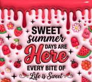 3D Inflated Sweet Summer Tumbler Wrap PNG Product Image 2