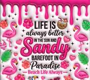 3D Inflated Flamingo Tumbler Wrap PNG Product Image 2