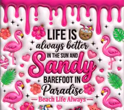 3D Inflated Flamingo Tumbler Wrap PNG Product Image 2