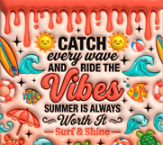 3D Inflated Summer Vibes Tumbler Wrap PNG Product Image 2