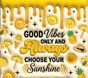 Good Vibes Sunshine Summer Tumbler Wrap PNG Product Image 2