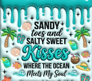 3D Inflated Summer Beach Tumbler Wrap PNG Product Image 2