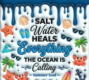 3D Inflated Summer Beach Tumbler Wrap Product Image 2