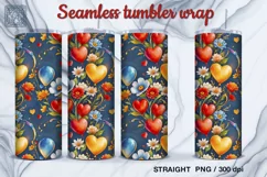 Balloons Love Seamless Tumbler Sublimation, 20 oz Wrap Product Image 3