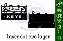 Music notes straight Key holder designs for wood and metal Product Image 5