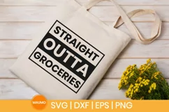 Straight outta groceries | Shopping tote bag svg file Product Image 3