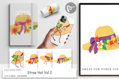 Digital Paper Straw Hat Product Image 1