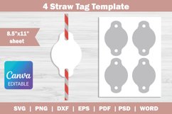 Straw Tag Template, Straw Tag SVG, Blank Template, 8.5&quot;x11&quot; Product Image 1