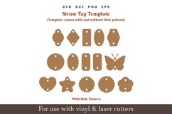 Straw Tag SVG, Straw Tag Template, Party Favor Straw Tag,Straw Label template, Wedding Tags, Straw Tag Labels, Cricut glowforge cut files