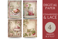 Strawberries &amp; Lace Paper with Cookies, Drinks &amp; Flowers Product Image 1