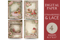 Strawberries &amp; Lace Paper with Picnic, Cake &amp; Bakery Theme Product Image 1