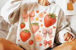 Boho Strawberry Coquette PNG, Preppy Strawberries, Summer Product Image 1
