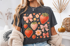 Boho Strawberry Coquette PNG, Preppy Strawberries, Summer Product Image 3