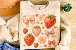 Boho Strawberry Coquette PNG, Preppy Strawberries, Summer Product Image 4