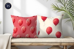 Strawberries as Floating Balloons Watercolor Digital Paper Product Image 2