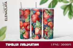 Strawberries Tumbler Wrap | Summer Flowers 20oz Tumbler Product Image 1