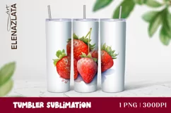 Strawberries Tumbler Wrap Summer Flowers 20oz Product Image 1