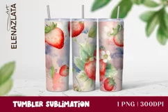 Strawberries Tumbler Wrap | Summer Flowers 20oz Tumbler Product Image 1