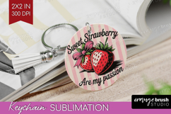 Strawberry Vintage Fruit Keychain PNG Summer Keychain Product Image 1