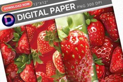 Strawberry Digital Paper Product Image 1