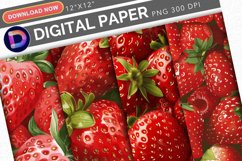 Strawberry Digital Paper Product Image 1